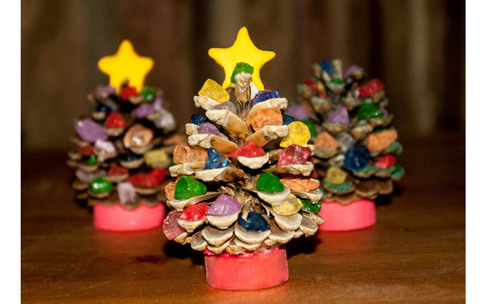 Colored ICE Christmas Trees